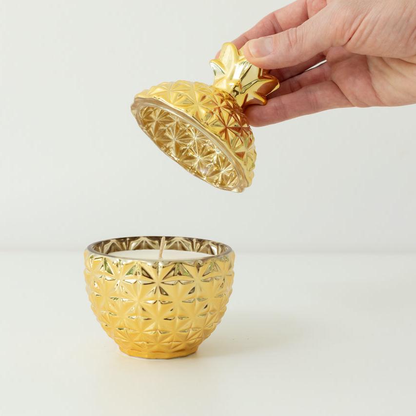 Golden Pineapple Candle