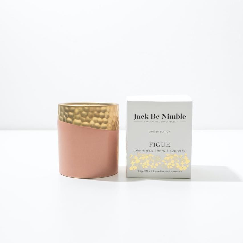 9.5 oz Figue • Gold Dipped Ceramic Soy Candle