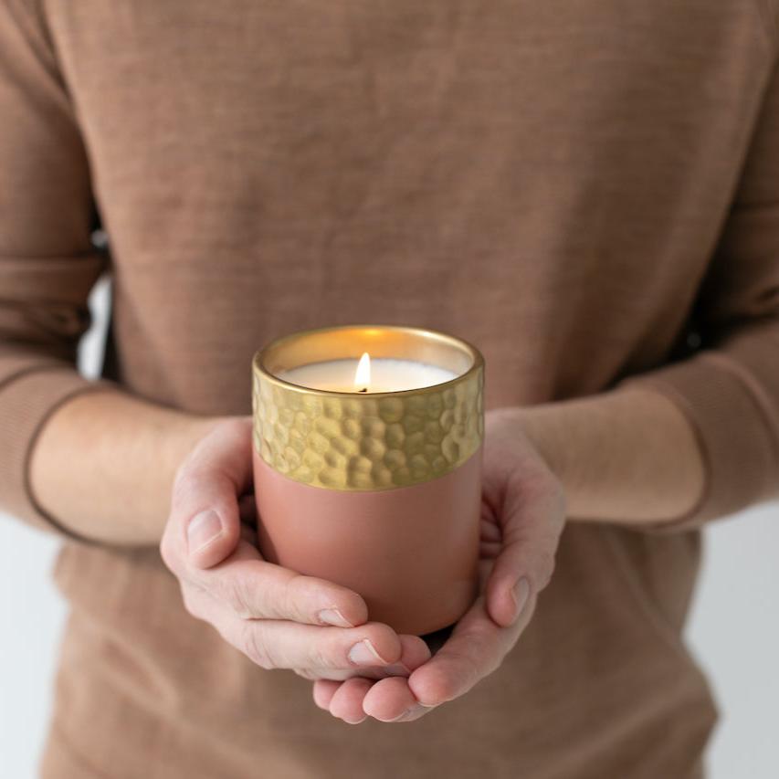 9.5 oz Figue • Gold Dipped Ceramic Soy Candle