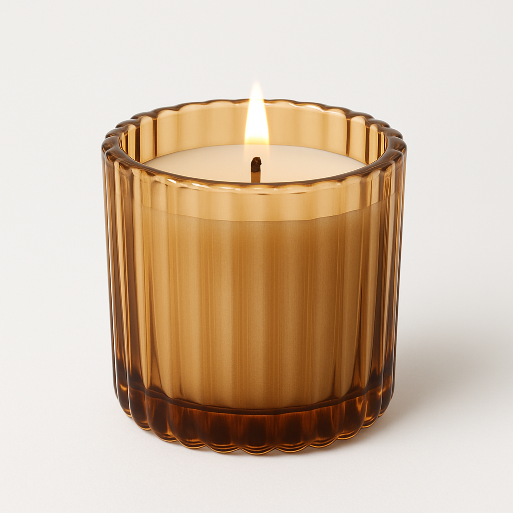 8 oz Ribbed Glass Scented Soy Candle