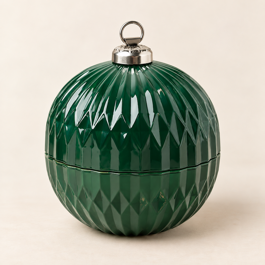 Garland | Green Glass Ornament Candle