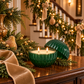 Garland | Green Glass Ornament Candle