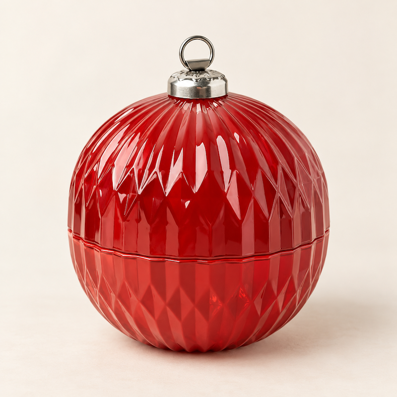 Very Merry | Red Glass Ornament Candle