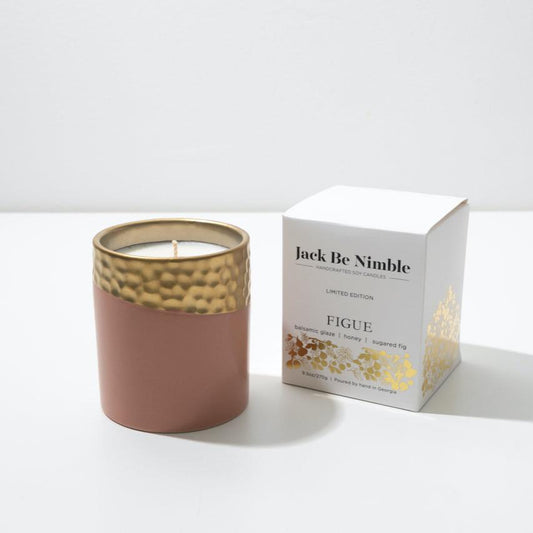 9.5 oz Figue • Gold Dipped Ceramic Soy Candle